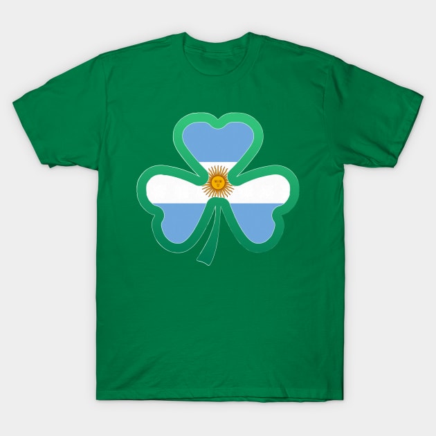 Argentina Flag for st patricks day, Irish Shamrock T-Shirt by Myteeshirts